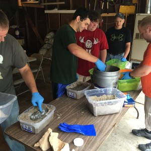 Filling the molds