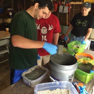 Filling the molds